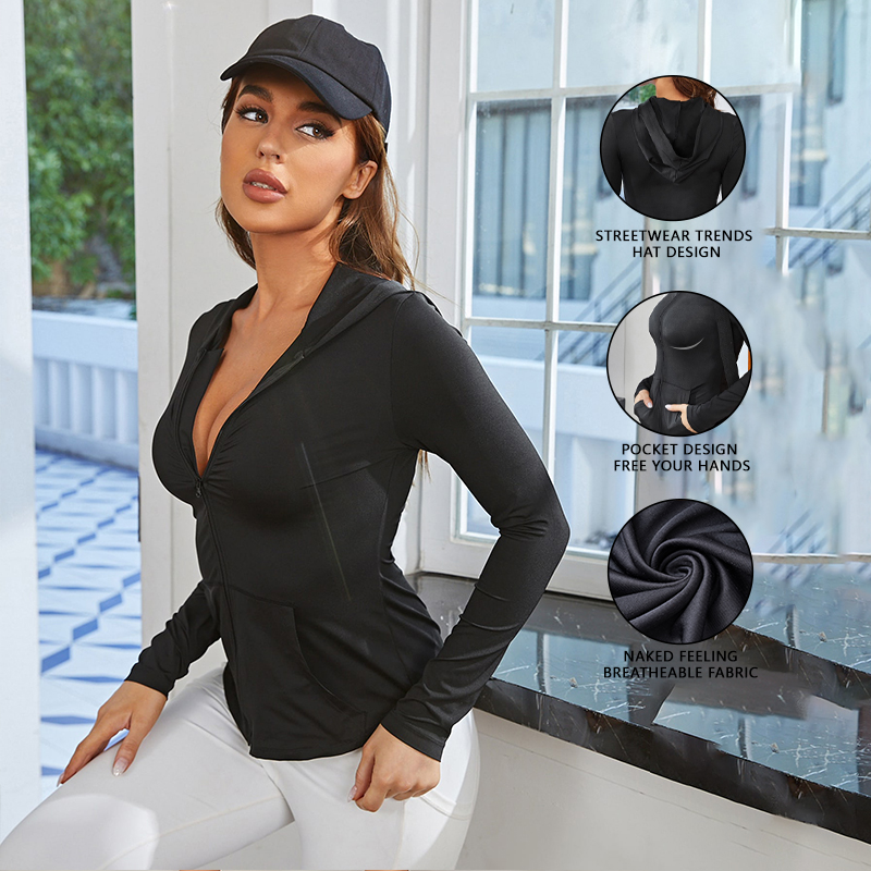 Jaket Olahraga Wanita Hitam, K - Fitness & Nutrition Lab Zapopan ulasan dan harga