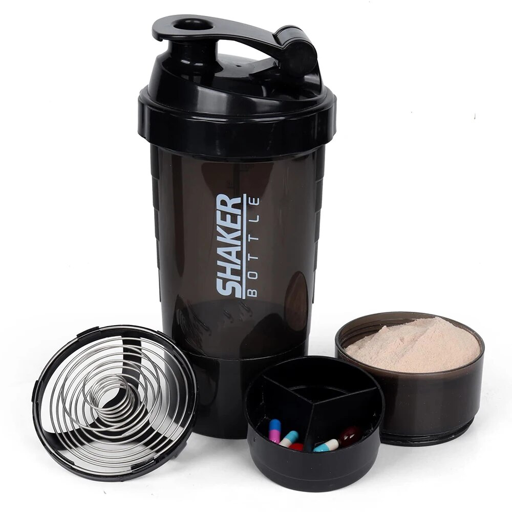 Botol pengocok Protein 3 tingk - Protein Shaker Bottle ulasan dan harga